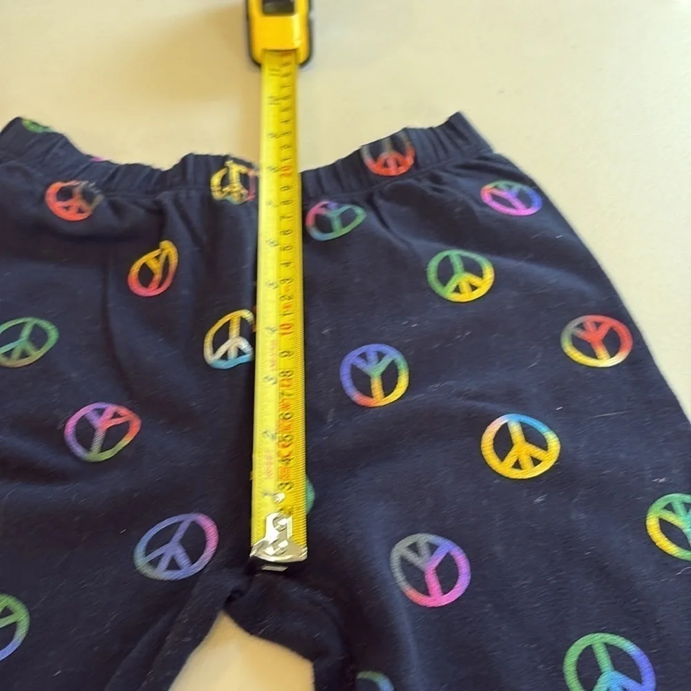 GAP - Girls every day leggings. Size large.  Navy with peace signs. Peace signs